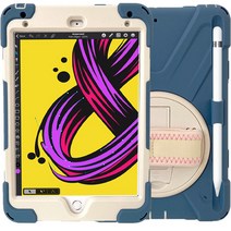 오젬 핸드스트랩 스탠드 태블릿PC 하드커버 케이스, 콘플라워 블루