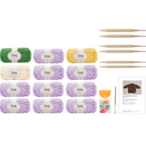 야나 지니어스 스웨터 10부소매 S M DIY키트, 704 소프트라벤더, 1개