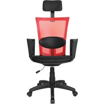 체어포커스 바른자세 블랙바디 의자 M400 대요추헤더형, 메쉬 레드