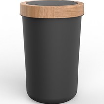 튤리 뱀부 원터치 휴지통 원형 20L, 블랙, 1개