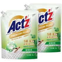 액츠 프리미엄 플러스 액상세제 유칼립투스 본품, 2L, 2개