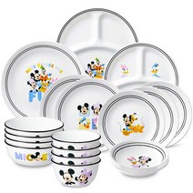 코렐 플레이 with 프렌즈 미키 4인 한국형 삼절 20종 식기 세트, 혼합색상, 식기 세트 20종