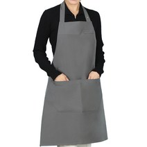 유폼 스틸버튼 목걸이형 코지 앞치마, 1개, 그레이