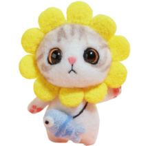 후니마켓 DIY 펠트 세트 고양이 14해바라기 열쇠고리, 혼합색상, 1세트