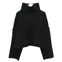 비엔엑스 여성용 베이직 폴라넥 크롭 긴팔 니트 BU4KP012L0
