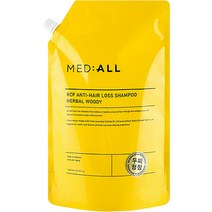 메디올 알시피 안티로스 두피청정 탈모완화 샴푸 리필 우디향, 1600ml, 1개