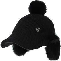 클리브랜드 여성용 FUR 트리밍 귀덮개 골프모자 CGWCP24007, 블랙