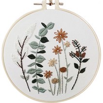 위즈앤위즈 누구나 DIY 프랑스자수 패키지 20cm, 1세트, 들꽃 02