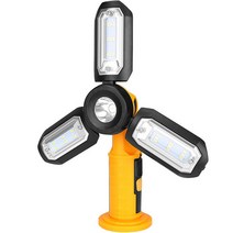 뉴엔 J94W 각도조절 자석 충전식 LED작업등 감성캠핑랜턴 단품, 옐로우, 1개