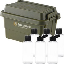 캠핑 미니카고박스 + 양념통 6p, 1단, 올리브 그린(박스), 투명(얀념통)