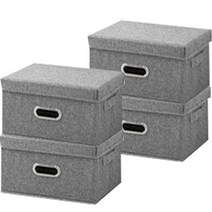 인블룸 패브릭 리빙박스 A 소형, 4개, 그레이