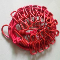 다미샵 캠핑 빨래 집게 걸이, 레드, 1개