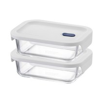 락앤락 탑클라스 실리콘 뚜껑 직사각 유리 밀폐용기 380ml, 단품, 2개