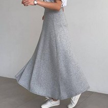 여성용 겉기모 A라인 밴딩 롱 스커트 53223