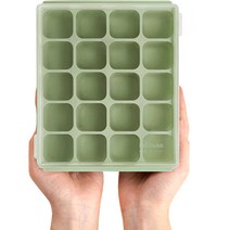 쁘띠누베 실리콘 이유식 멀티큐브 20구 500ml, 셀라돈 그린, 1개