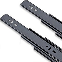 서랍 하단 레일 슬라이드 바 음소거 18 35cm, 실버 + 블랙, 2개