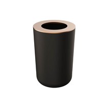 씨에스리빙 레마 오픈 휴지통 10L 원형, 골드 블랙, 1개