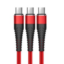 808 마이크로 바스크 고속충전 단선방지 5핀 USB 케이블, 레드, 3개, 1m