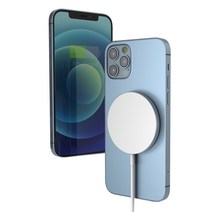 커네틱 마그네틱 고속 무선 충전기 15W 맥세이프 CDW-152WH, 실버 + 화이트, 1개