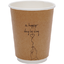 공컵 캘리그라피 이중 종이컵 데이바이데이 360ml 200p, 1개