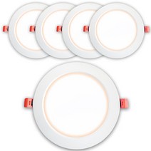 가온엘이디 LED 다운라이트 센서등 12W, 화이트(매입등), 전구색(조명), 5개