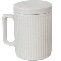 아띠홈 문스톤 도자기 뚜껑 머그컵 350ml, 크림, 1개