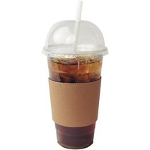 아이엔피 PET 아이스컵 바디 지름 92mm 600ml + 돔타공뚜껑 + 홀더 + 빨대 세트, 50세트