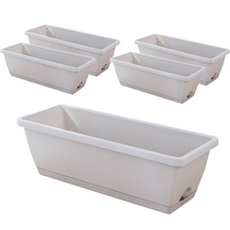 유토밸런 직사각 텃밭 화분 5p, 화이트