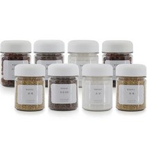 비프로젝트 바른락 양념보관소 PET 미니 양념통 화이트 180ml x 8p + 셀프 스티커 9종 세트, 1세트, 양념통 + 스티커