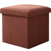 마벨인홈 다용도 접이식 수납 사각 스툴, 브라운