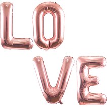 파티쇼 알파벳 은박풍선 4종 세트 LOVE 대, 로즈골드, 1세트