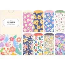 핑크풋 10000 꽃길 세로 봉투 8종 세트, 혼합색상, 1세트