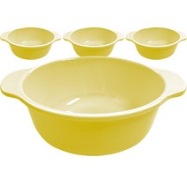 로야 멜라민 이유식볼 11.5cm, 연노랑, 4개
