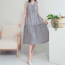 페이퍼먼츠 지니아 더블체크 나시 원피스 05675