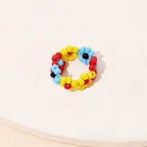 Kolorfull 여성용 플라워 비즈 반지 + 주얼리 보관함 세트
