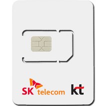 SIMTONG SK텔레콤 / KT 장기 종량제 한국 유심칩, 7일, 30GB