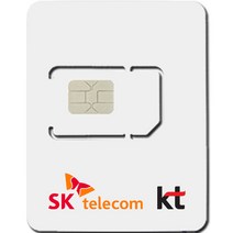 심통 한국 유심 SKT KT 유심칩, 3일, 매일 2GB 소진 후 저속 무제한