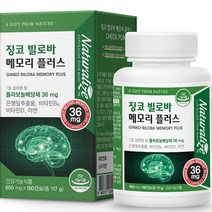 네추럴라이즈 징코 빌로바 메모리 플러스, 180정, 1개