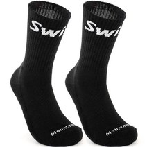 스위스마운틴 남성용 메리노테크 등산용 울양말 2켤레, 블랙