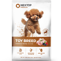 넥스탑프리미엄 전연령 강아지용 토이 브리드 치킨 & 7 베리 건식사료, 닭, 3kg, 1개