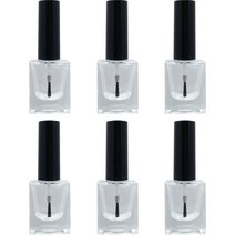 메이브라운 네일아트 DIY 매니큐어 소분용기 8ml, 투명+블랙, 6개