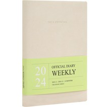 인디고 2024 오피셜 A5 위클리 날짜형 25절 주간 다이어리, 크림