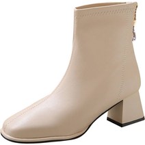 엘쏘 스퀘어토 앵클 부츠 지퍼 하이힐