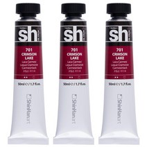 신한화구 sh 유화 Tube 물감 크림슨 레이크, 50ml, 3색