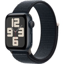 Apple 2023 애플워치 SE 2세대 알루미늄 케이스, 40mm, GPS, 미드나이트 / 미드나이트 스포츠 루프, Regular