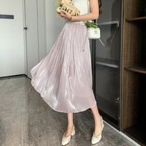 피어니스트 쉬폰 주름 롱 치마 스커트