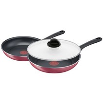 테팔 에브리데이 테이스티 프라이팬 3종 세트, 프라이팬 24cm + 28cm + 유리뚜껑 28cm