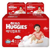 하기스 매직컴포트 NEW 밴드형 기저귀 남여공용 대형 4단계(9~13kg), 156매