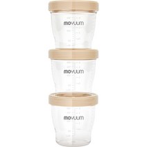 모윰 유아용 트라이탄 이유식용기 180ml, 베이지, 3개
