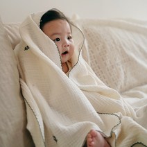 라비킷 유아용 프리미엄 순면 거즈 블랭킷, 눈내린라벤더